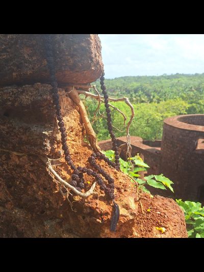 Четки из натуральной крупной Рудракши 108 бусин черные