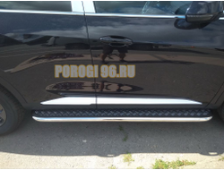 Пороги с накладным листом d53 для Haval F7 2022-2024