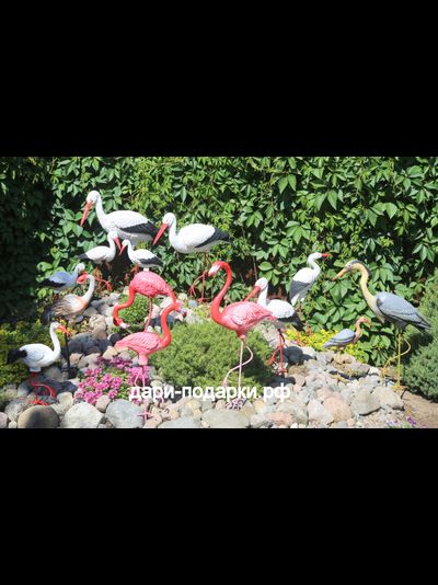 Аист с детёнышем в гнезде 2шт (Аист-70см, аист-115см ) полистоун Аист - является символом новой жизни. Согласно русским народным поверьям, аист - птица, приносящая счастье в Ваш дом. Также аист покровительствует рождению детей.