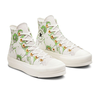 Кеды Converse Chuck Taylor All Star Lift Crafted Florals с цветочками на платформе