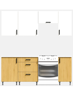 Кухня Эконом 1,5 метра (1100х400) Цвет: Белый/Дуб Сонома