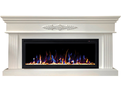 Линейный электрокамин Bergamo WT с очагом Saphir 42