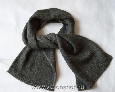 Зелено - серый вязаный шарф из мериноса и альпака Италия Vizio 6110 / 6112 Shibuya