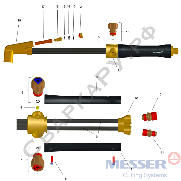 Резак пропановый Messer STARCUT 2222-PMYE