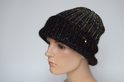 Шляпа черная со стразами Vizio Италия 6908 PFR