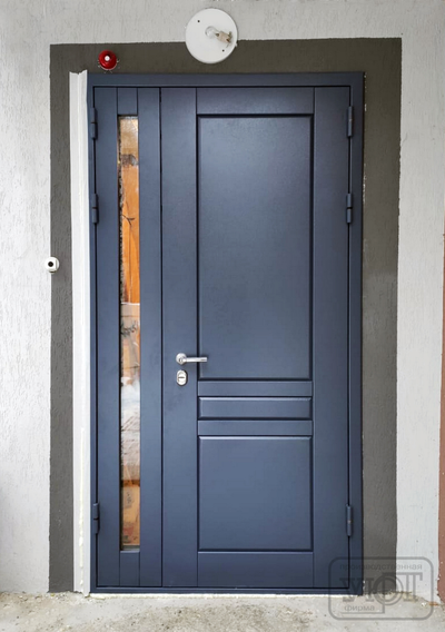 №5. 1,5 створчатая дверь со стеклопакетом. профильная конструкция.