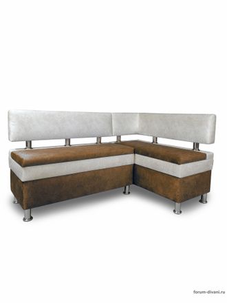 Кухонный угловой диван "Форум-4", Коричневый/Слоновая кость Правый