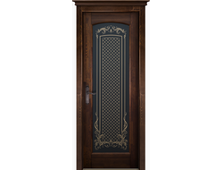 Дверь Витраж структурный АНТИЧНЫЙ ОРЕХ