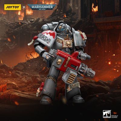 Серый рыцарь ударного отделения (Warhammer 40k) - КОЛЛЕКЦИОННАЯ ФИГУРКА 1/18 Strike Squad Grey Knight with Psycannon (JT9015) - JOYTOY
