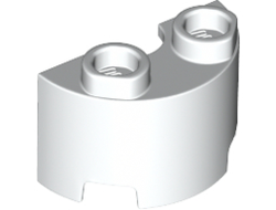 Cylinder Half 1 x 2 x 1, White (68013 / 6382983)