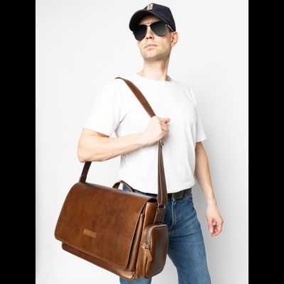 Кожаная мужская сумка Toara Premium brown (арт. 5058-63)