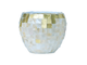 Кашпо Baq Design Oceana pearl copper couple white yellow с контейнером (50 см) с отделкой раковинами устриц и желтой медью