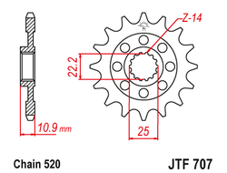 Звезда ведущая JT JTF707.14 (JTF707-14) (F707-14)