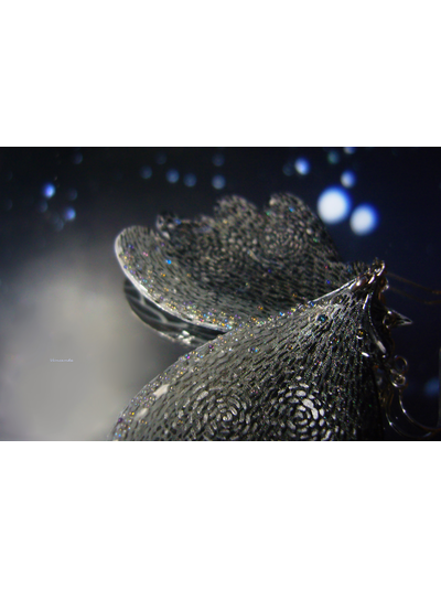 &quot;Ночная вьюга&quot;, волшебные эльфийские серьги-крылышки с хрусталиками