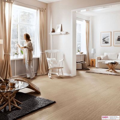 Паркетная доска Haro Дуб Кремово-Белый Маркант 535538 1-пол масло