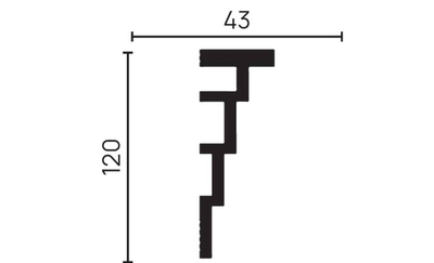 Потолочный плинтус DECOR-DIZAYN DD514, из дюрополимера, под покраску, ударопрочный, 2 метра