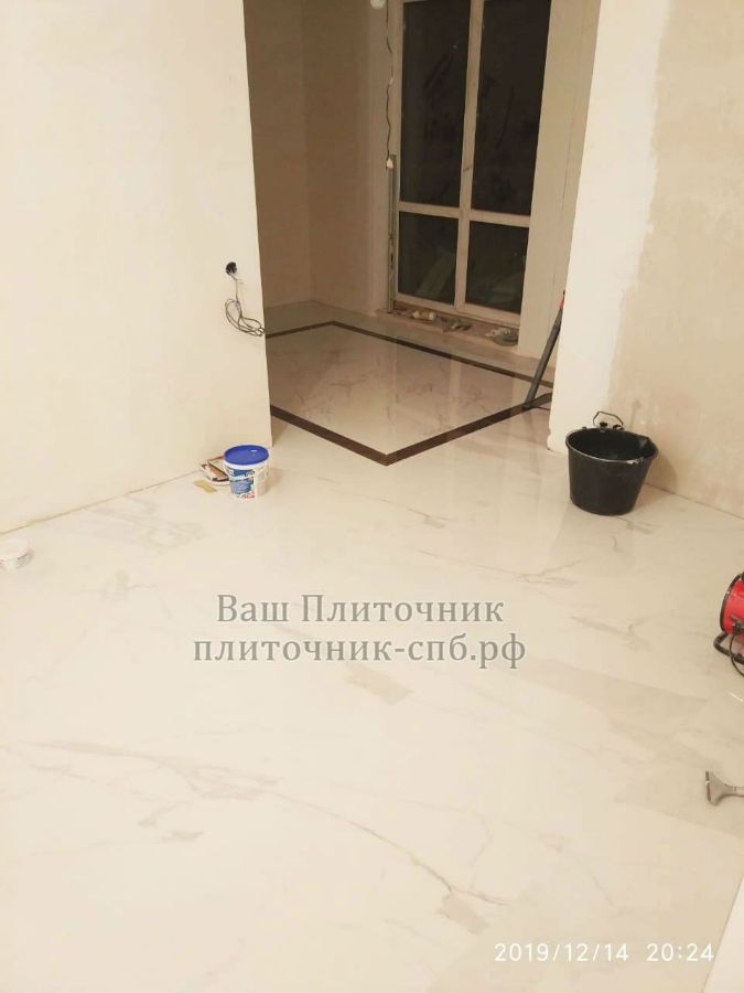 укладка ковра из керамогранита по эскизу заказчика