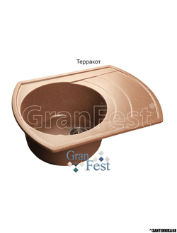 Мойка из искусственного камня Granfest RONDO GF-R650L с сифоном