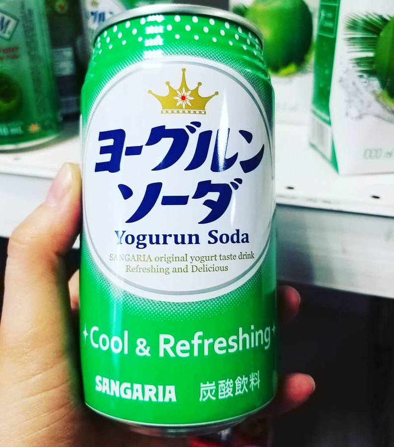 Лимонад со вкусом ЙОГУРТА и СОДОВОЙ YOGURUN SODA Sangaria (Япония)