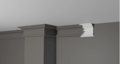 Потолочный плинтус DECOR-DIZAYN DD502, из дюрополимера, под покраску, ударопрочный, 2 метра