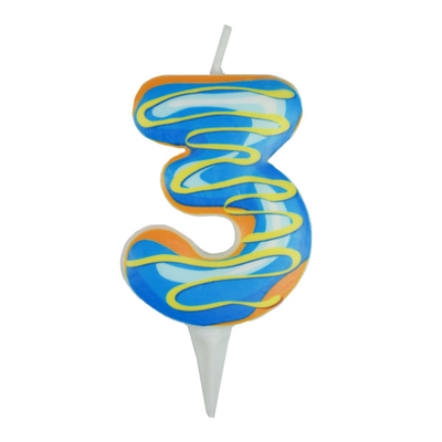 Свеча-цифра пончик 6 см.