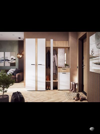 Санса ПР-01 Прихожая Дуб сонома/Белый