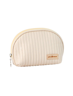 Kristaller Косметичка женская Love peace oval стёганая, тёмно-бежевый