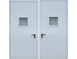 Стальная противопожарная дверь, отделка окрас НЦ-132 + Окрас НЦ-132 Модель ДК202
