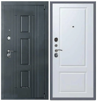 Входная металлическая дверь ДЖАЗ софт белый (петли Барк)