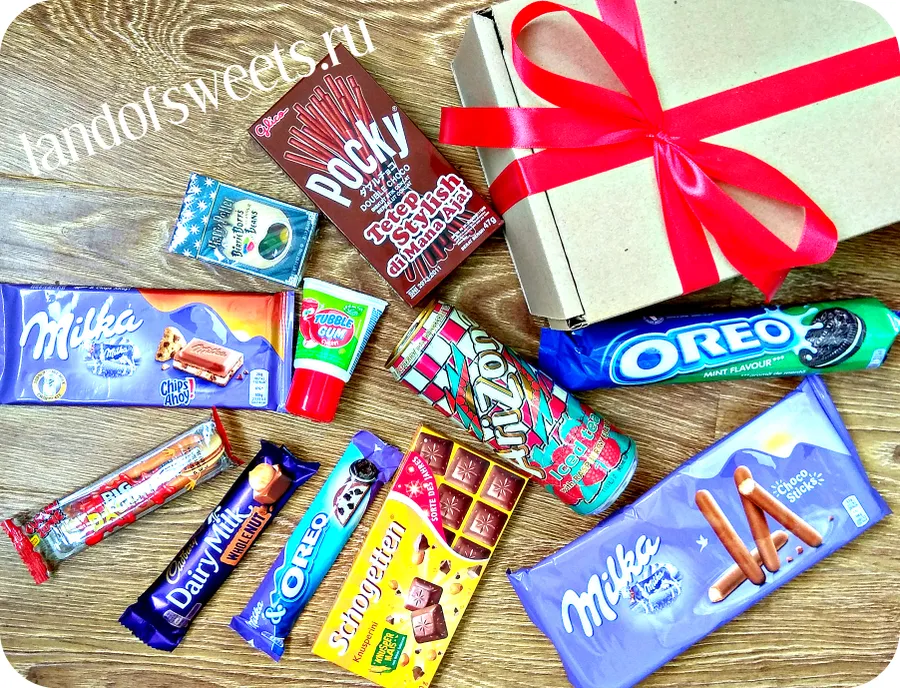 Пример состава одной из коробочек сладостей