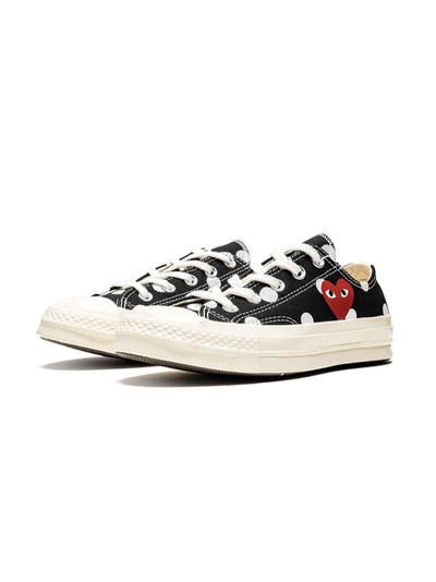 Converse Play Comme Des Garcons  с сердечком черные в горошек низкие