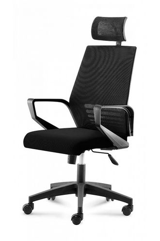Кресло офисное Эрго black черная сетка/черная ткань/черный пластик