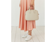 Молочная кожаная женская сумка Daisy Milk с двумя ремнями (кожаным и тканевым)