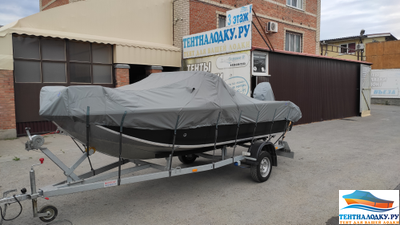 Тент на лодку ВОЛЖАНКА 5.0 FISH- 2020 (с леерами на носу)