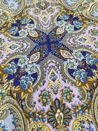 Павловопосадский платок Золотое сердце 2022-1