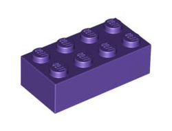 Brick 2 x 4, Dark Purple (3001 / 4225243 / 4589602 / 4626935)