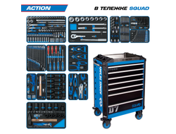 Набор инструментов 327 предметов, "ACTION", в синей тележке KING TONY 9SQ31-327MRV