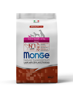Корм Monge Extra Small для собак миниатюрных пород с ягнёнком 0,8 кг