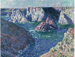 Купить греющую картину с фото репродукции Клода Моне Скалы в Бель-Иль