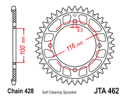 Звезда ведомая алюминиевая JT JTA462.54 (JTA462-54) (A462-54) для Kawasaki Off Road