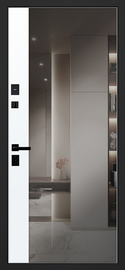 Стальная дверь   Агат с зеркалом. Заказная модель.