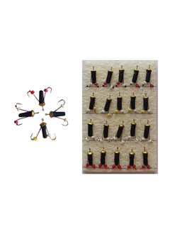 Мормышка свинцовая "ЯрМастер" "Ведьма " с коронкой 3мм (0,65гр) (уп-ка 20 шт.) 2 крючка