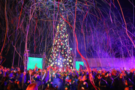 Серпантин на новогодней ёлке