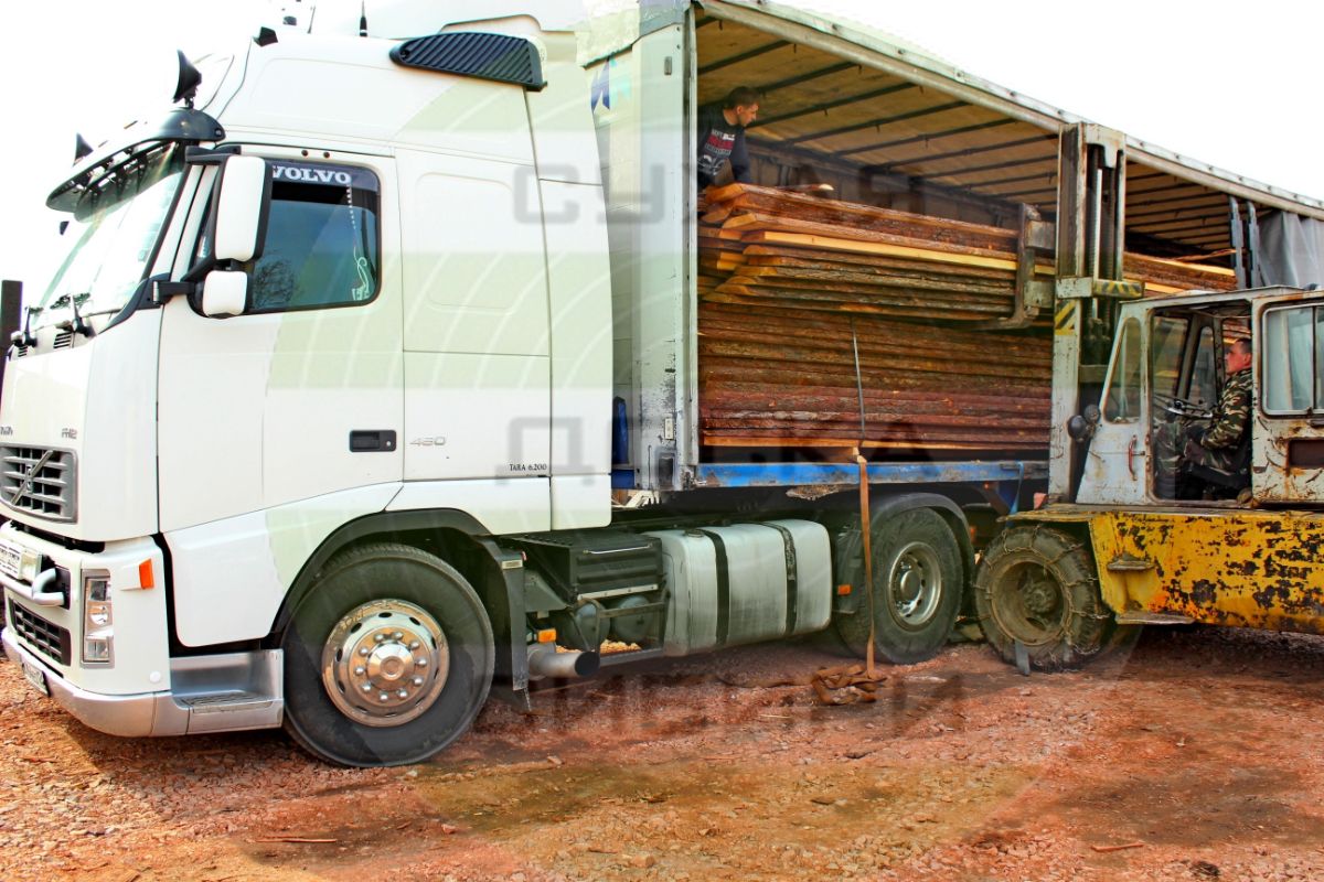 Sibirische Lärche für den export nach Europa beträgt 120 m3, das sind 4 LKW pro Monat