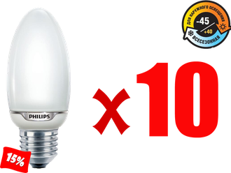 Комплект энергосберегающих ламп Philips Softone Esaver 8w 827 E27