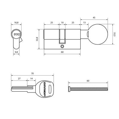 Механизм замка АЛЛЮР HD FG 60-5К WHITE белый перф.кл/верт [52641]