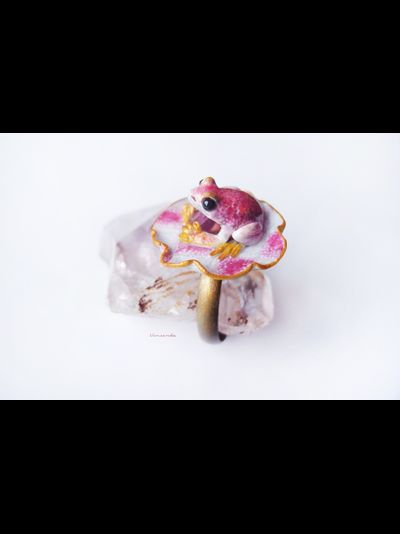 Кольцо с рубином "Сказочная лягушка из королевства Фантазии"