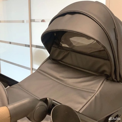 Детская коляска 3 в 1 Luxmom F2 Черный (Экокожа)