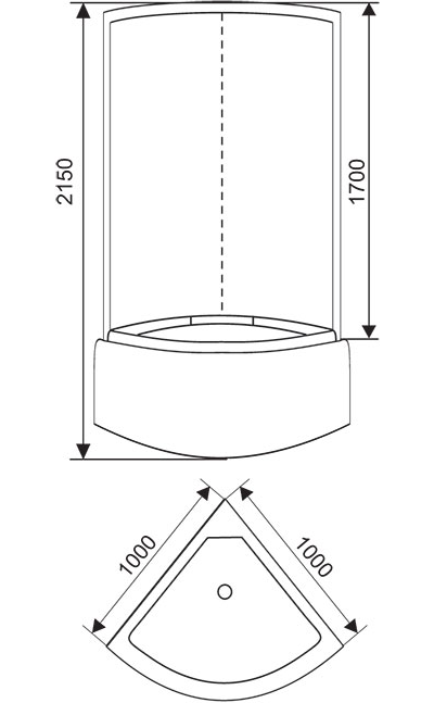 Душевая кабина STYLE S-23 G (100 x 100)