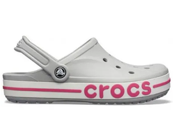 CROCS BAYABAND CLOG СЕРЫЕ С РОЗОВЫМ